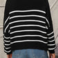 Striped Dropped Shoulder Round Neck Pullover Sweater