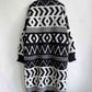Geometric Button Front Longline Cardigan