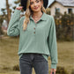Full Size Collared Neck Long Sleeve Blouse