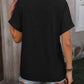 Notched Buttoned Short Sleeve T-Shirt