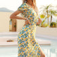 Women's Floral Short Sleeve Split Hem Dress