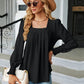 Full Size Square Neck Puff Sleeve Blouse