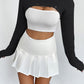 Full Size Distressed Long Sleeve Cropped Sweater