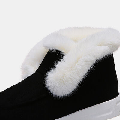 Toshia Lynn Furry Suede Ankle Snow Boots