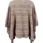 One Size Round Neck Fringe Detail Sleeve Poncho