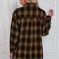Plaid Button Up Dropped Shoulder Outerwear