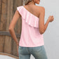 Full Size Eyelet One-Shoulder Tank