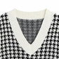 Houndstooth V-Neck Sweater Vest