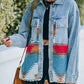 Full Size Collared Neck Dropped Shoulder Denim Jacket