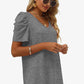V-Neck Puff Sleeve Tee