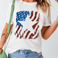 Full Size US Flag Graphic Round Neck Tee