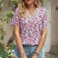 Floral V-Neck Short Sleeve T-Shirt