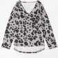 Leopard V-Neck Dropped Shoulder Blouse