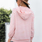 Horizontal Stripe Raglan Sleeve Hoodie