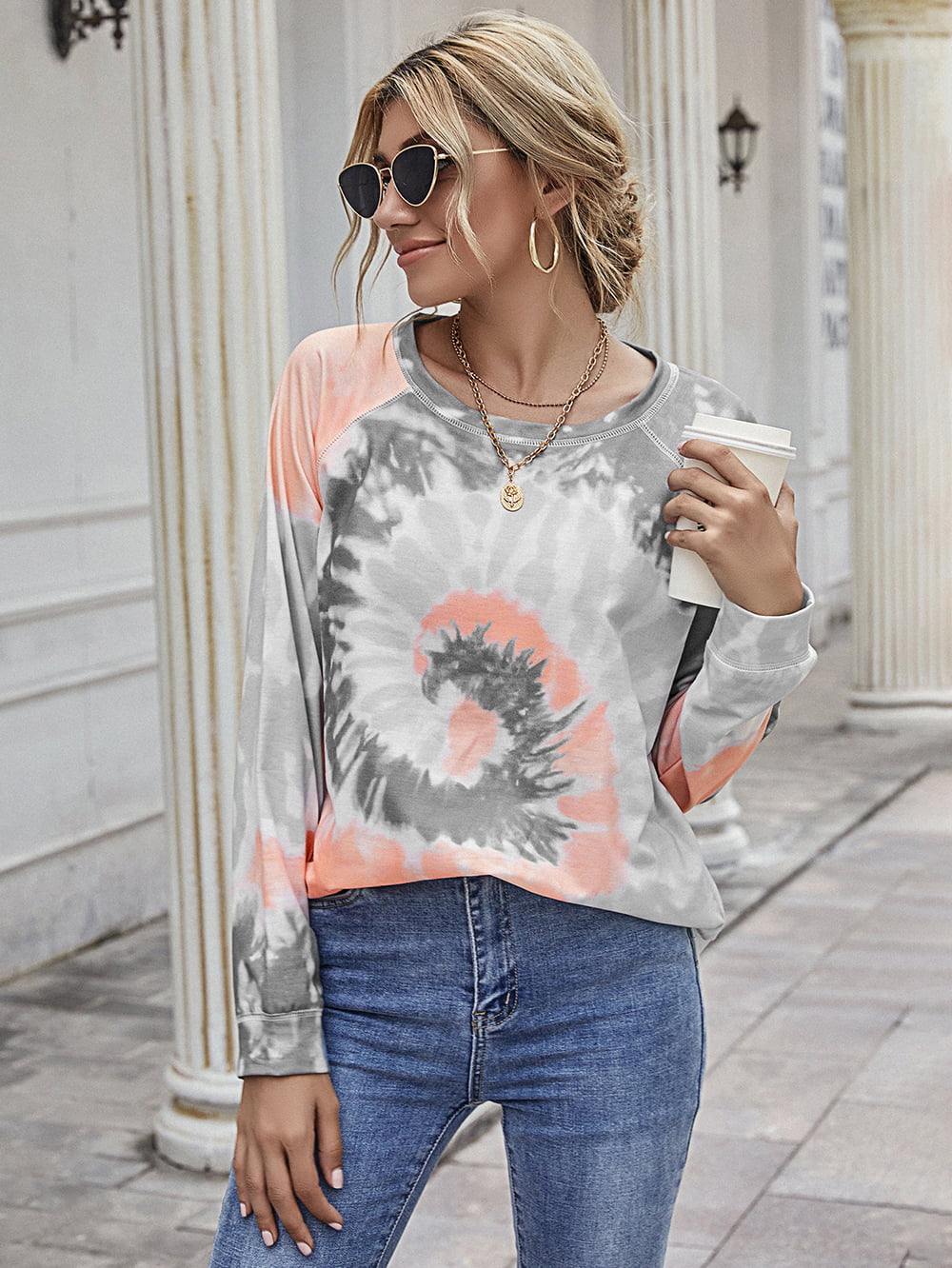 Beauteous Full Size Printed Round Neck Raglan Sleeve Tee