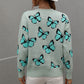 Woven Right Butterfly Dropped Shoulder Crewneck Sweater