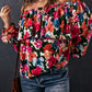 Women's Full Size Floral Off-Shoulder Flounce Sleeve Layered Blouse