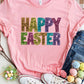 HAPPY EASTER Round Neck Short Sleeve T-Shirt