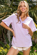 BiBi V-Neck Short Sleeve Blouse *