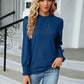 Round Neck Flounce Sleeve Blouse
