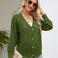 SkyMarie Button Down Ribbed Trim Cardigan