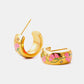 Stainless Steel 18K Gold Plated Ring Shape C-Hoop Earrings