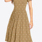 Printed Round Neck Short Sleeve Dress with Pockets