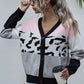 Women's Color Block Drop Shoulder Button Down Cardigan