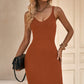 Women's Ribbed Sleeveless V-Neck Dress