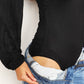 Culture Code Black Full Size V- Neck Bodysuit