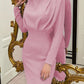 Ruched Turtleneck Long Sleeve Dress