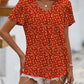 Malibu Dreams Full Size Ruche V-Neck Petal Sleeve Top