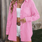 Textured Button Up Dropped Shoulder Shirt