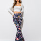 Floral High Waist Flare Leg Pants