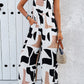 Printed Wide Strap Jumpsuit with Pockets