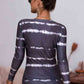 Tie-Dye Plunge Long Sleeve Top