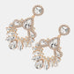 Zinc Alloy Frame Glass Stone Dangle Earrings