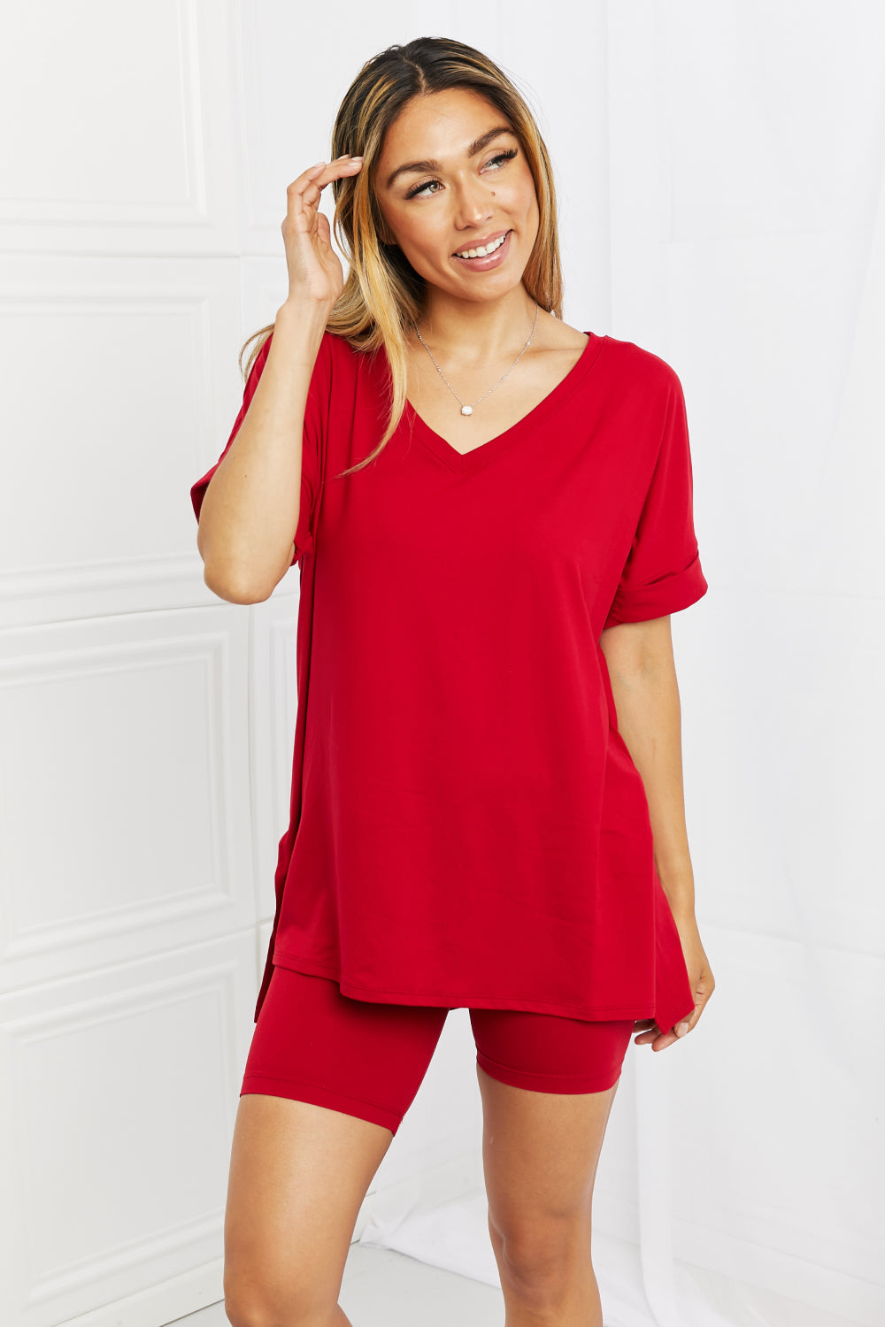 Zenana Full Size Quiet Moments Brushed Lounge Set *