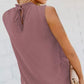 ROSE&THORN Full Size Smocked Tie Back Frill Trim Tank