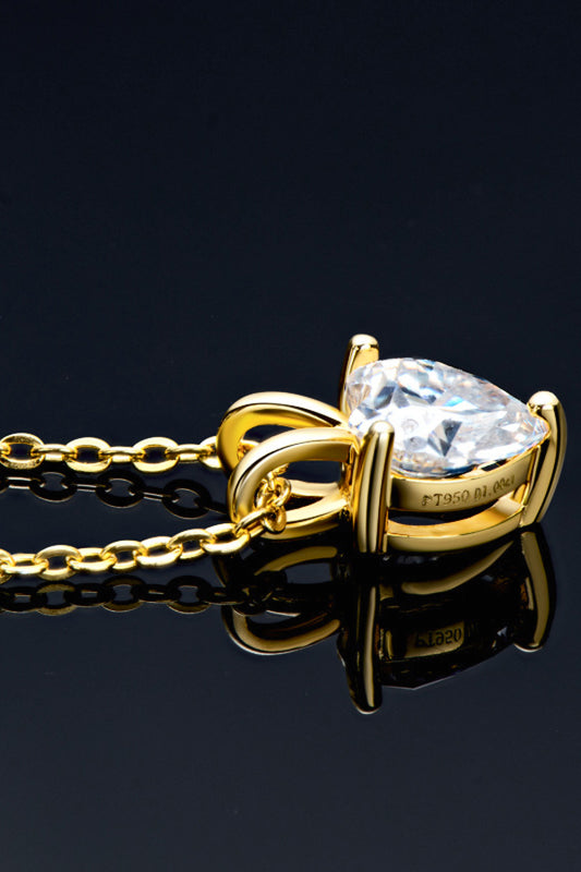 1 Carat Moissanite Women's  Heart-Shaped Pendant Necklace