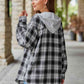 Full Size Plaid Long Sleeve Hooded Jacket
