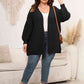Plus Size Open Front Dropped Shoulder Knit Cardigan