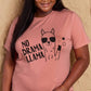 Malibu Dreams Simply Love Full Size NO DRAMA LLAMA Graphic Cotton Tee
