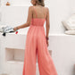 Openwork Spaghetti Strap Wide Leg Jumpsuit