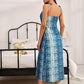 Printed Tie Shoulder Midi Night Dress