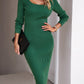 Penelope Rib-Knit Slit Sweater Dress