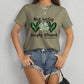 Lucky Clover Round Neck Short Sleeve T-Shirt