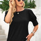 Round Neck Lantern Sleeve Blouse