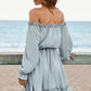 Frill Off-Shoulder Flounce Sleeve Dress