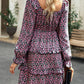 Smocked Flounce Sleeve Ruffled Dress